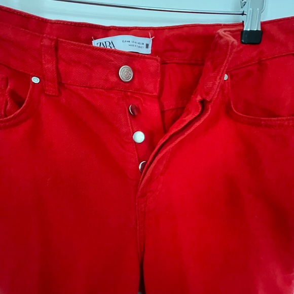 Zara straight leg red jeans - Picture 2 of 4